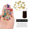 Sew On Rhinestones, Choupee 50PCS Sew On Glass Rhinestone Metal Back Prong Setting Sewing Claw Rhinestone Mixed Shapes