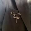 Trendy Lapel Pin Delicate Chain Pins Fashion Pendant Brooch Alloy Material