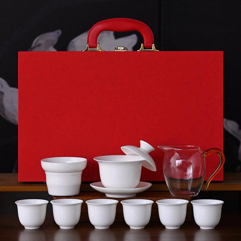 Ru Han Chinese Ceramic Tea Set Gift Box