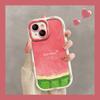 Applicable to Apple 15 mobile phone case iphone14pro summer watermelon 13 silicone anti-drop 16/17 all-inclusive 12 fine holes