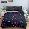 Colorful Stars Duvet Cover Set Microfiber Yellow Pink Stars Soft Bedding Set Single King Queen Twin Size 2/3pcs Comforter Cover