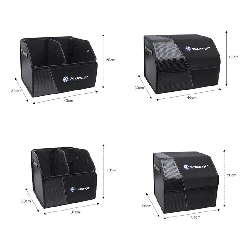 Car Trunk Organizer Box Large Storage Case Suede Bag For VW Golf Polo Tiguan Touran Jetta Passat CC T5 GTI Scirocco Arteon Caddy zf3
