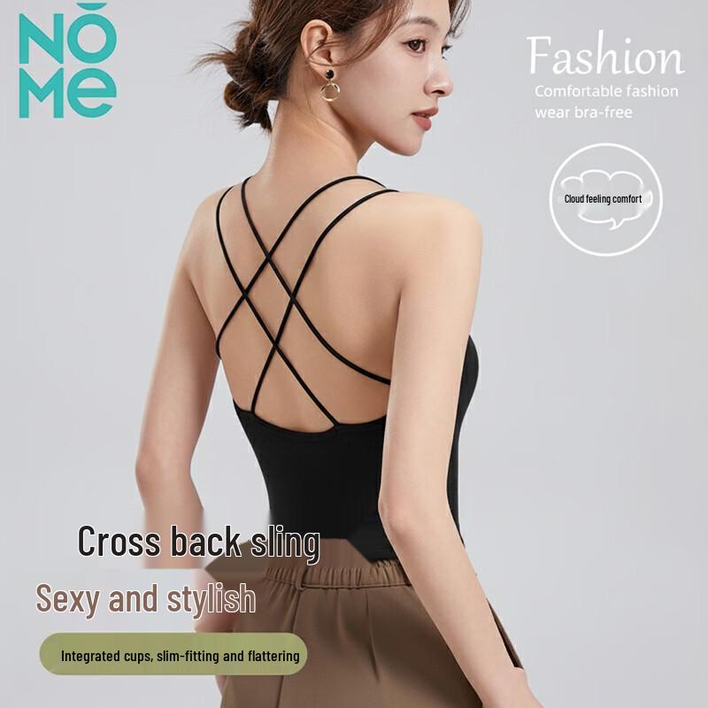 NOME Women s Padded Cross-Back Camisole Top S