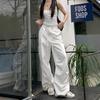 Arbeitshosen für Damen im Sommer, locker und schmal geschnittenes gerades Bein, lässige weite Bein Sporthose