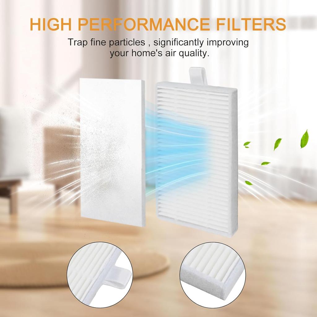 Robot Vacuum Cleaner Replacement Kit Main Brush Side Brushes Filters for bObsweep PetHair, for SLAM Robot Vacuum Cleaner