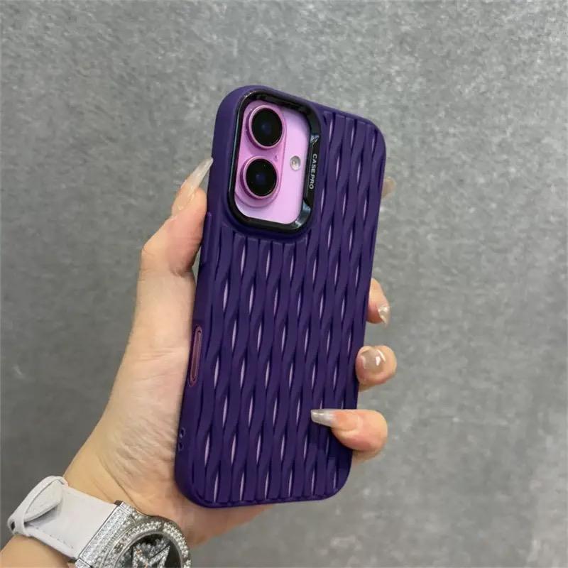 Hollow Dissipate Heat Mesh Silicone Case For iPhone 16 Pro Max 15 Plus 14 13 12 ProMax 11 Wave Cooling Shockproof Soft Cover