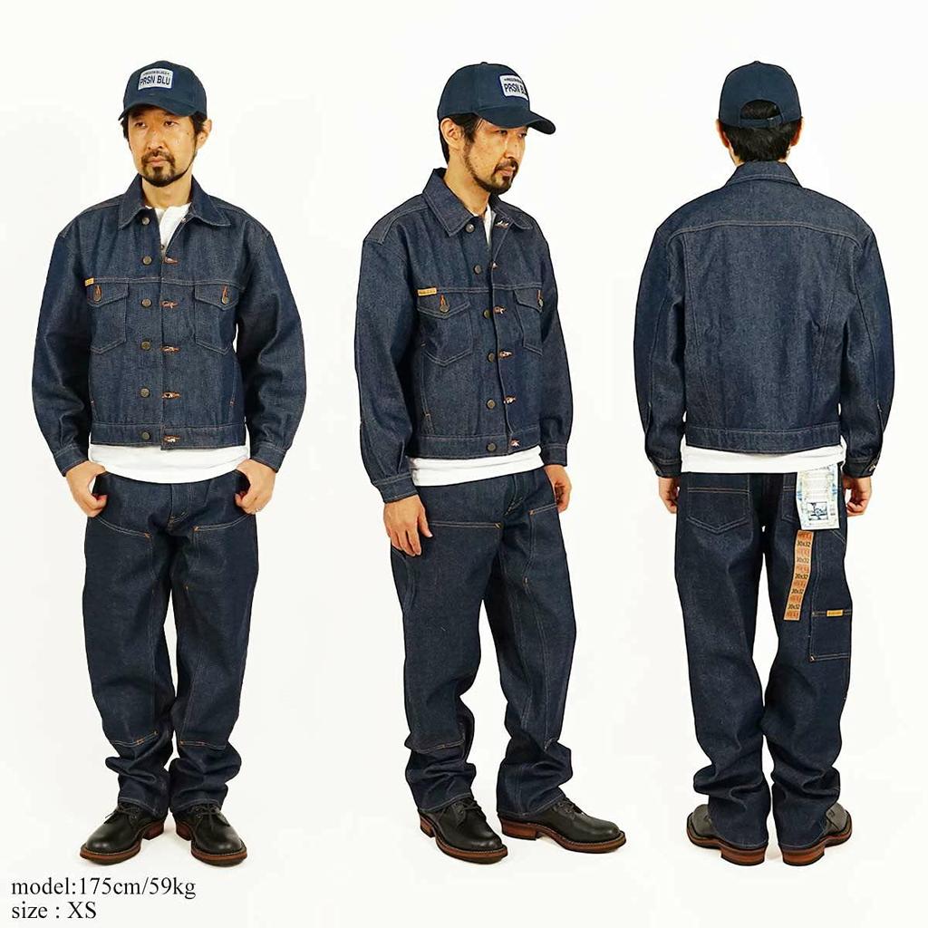 Prison Blues Denim Western Rigid Size L Jacket, Blue,