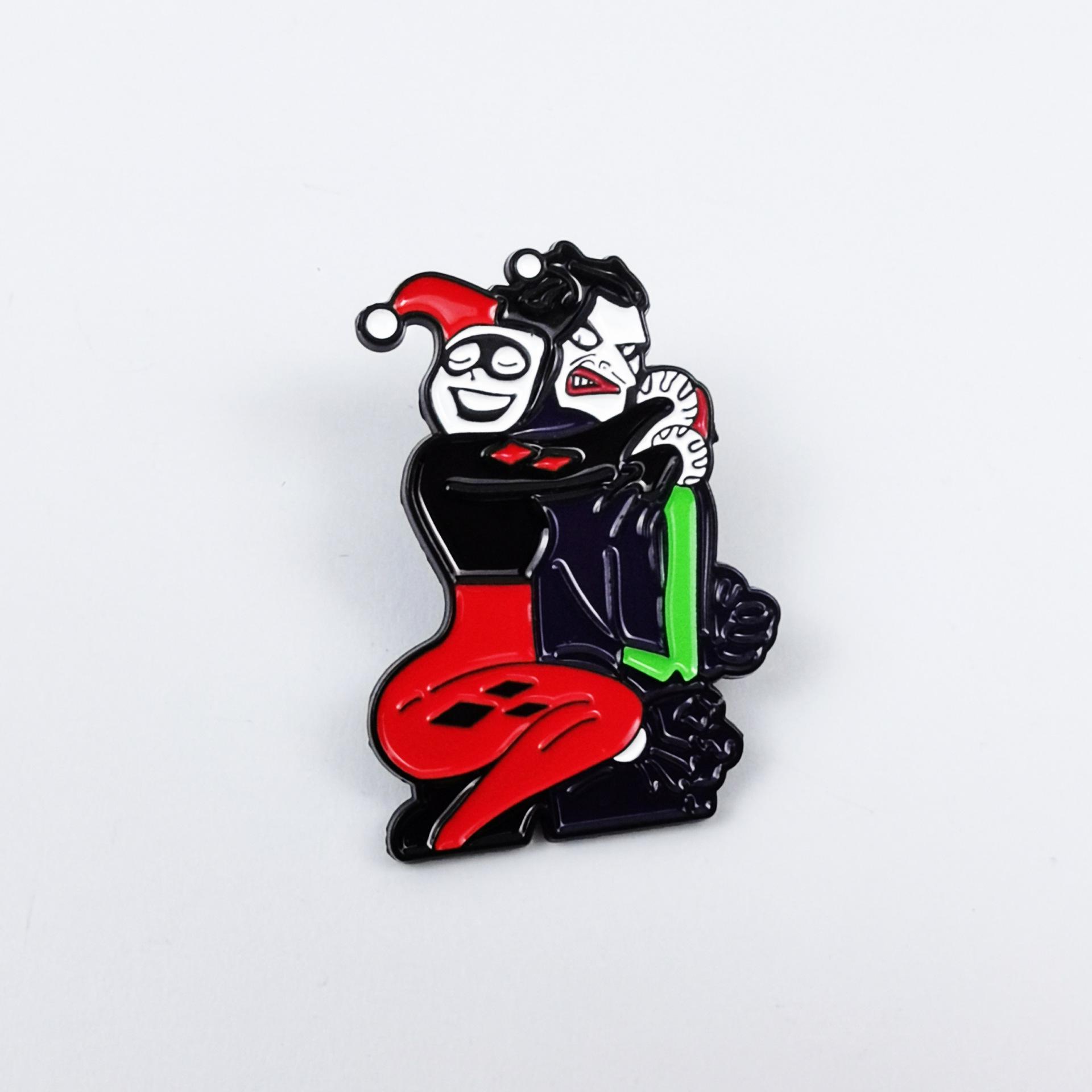 Customized Quirky Clown Alloy Brooch Decoration - Cartoon Character Badge for Student Bags