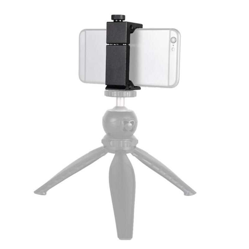 Phone Tripod Mount Metal Tripod Adapter with Hot Shoes Arca Port and 1/4in Screw Holes Adjustable Cellphone Stand Holder