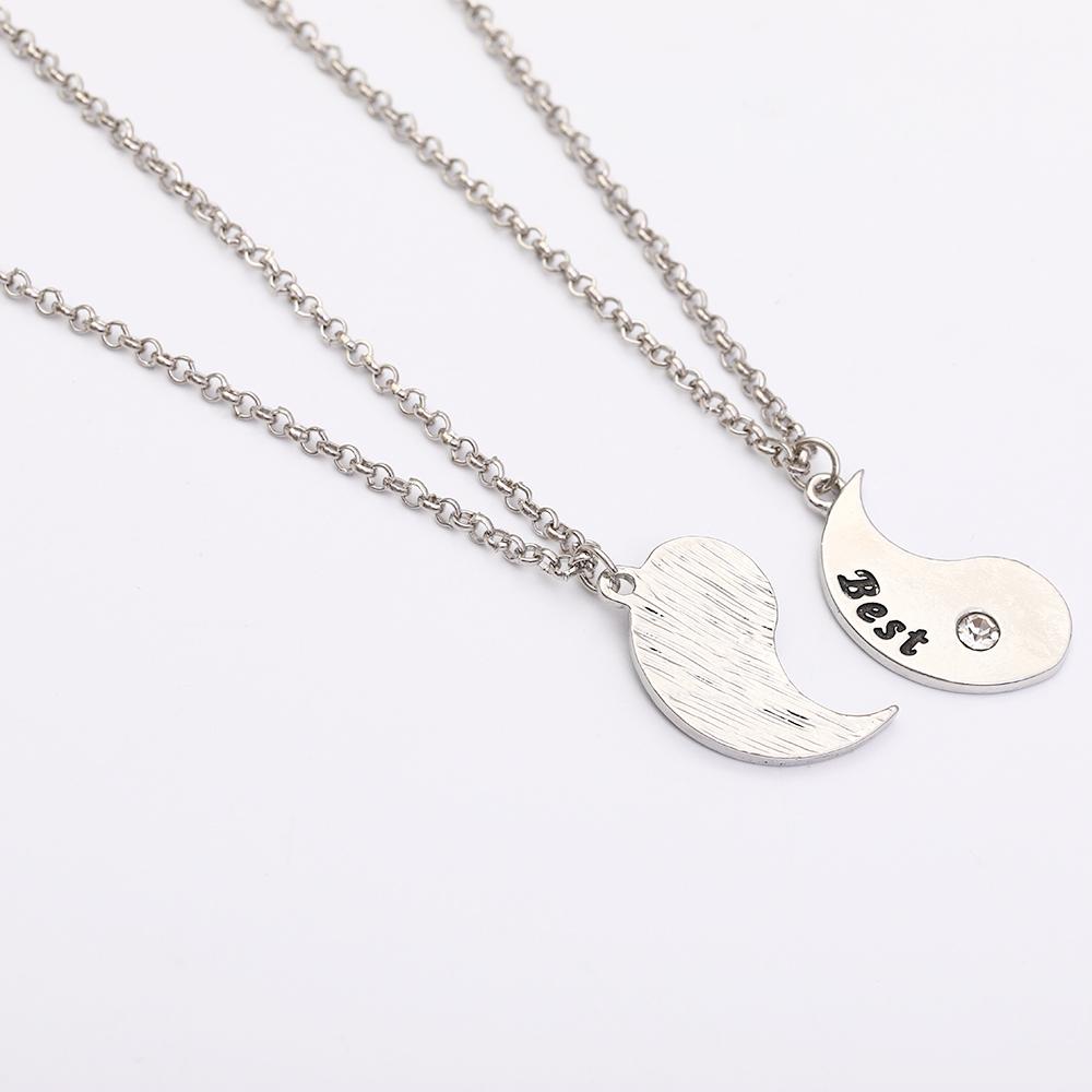 New Best Friends Yin Yang Taiji Pendant Necklace Set For 2 BFF Jewelry Taichi Round Crystal Choker For Bestie Friendship Gift