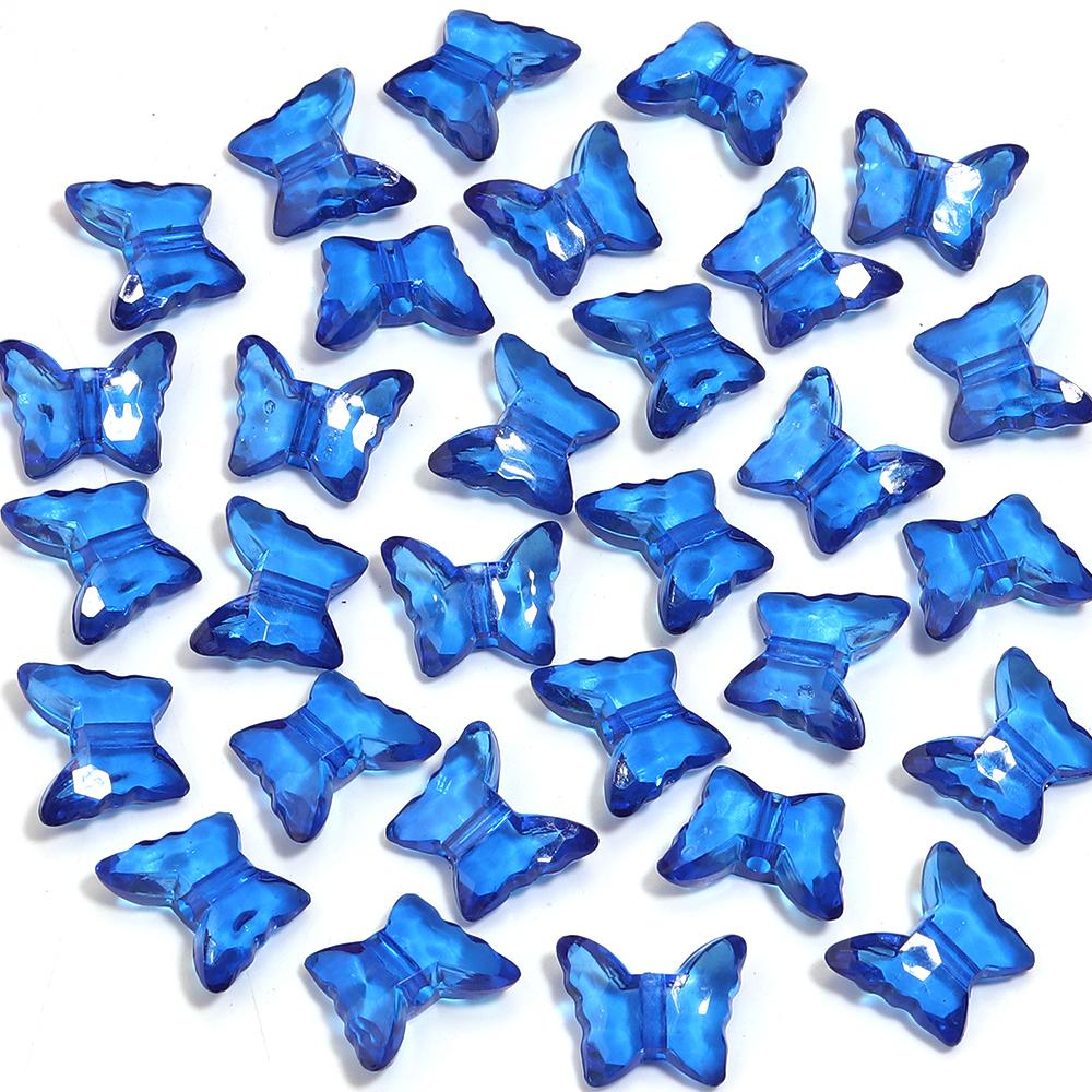 

100pcs 16X13mm Butterfly Acrylic Beads for Jewelry Making Cute Loose Spacer Animal Beads DIY Bracelet Necklace for Kids Girls синий