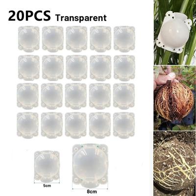 20/10 Stück 5cm/8cm Pflanzenwurzelwachstumsbox Hochdruck-Vermehrungskugel Gartenpfropfbox Wiederverwendbare Pflanzenbewurzelungsausrüstung