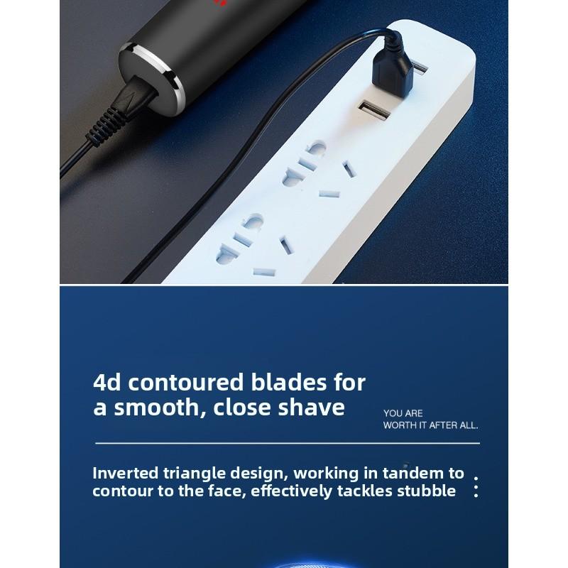 Electric Shaver with Intelligent High-power LCD Display, Rechargeable, Full-body Water-washable Beard Trimmer