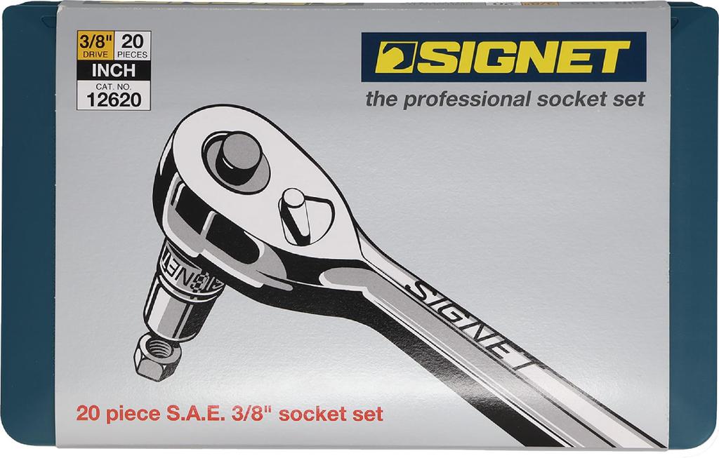 SIGNET Drive Inch Socket Wrench Set 12620 3/8 20-Piece