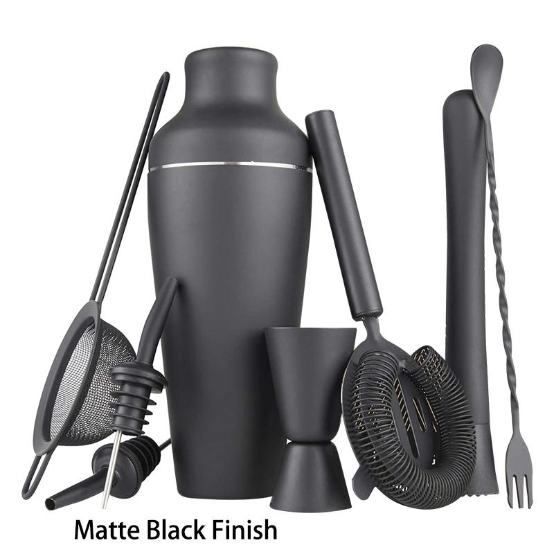 Cocktail Set, Cocktail Making Set, Parisian Matte Black 9 Piece Stainless Steel Cocktail Shaker Set, Bar Tool матовый черный