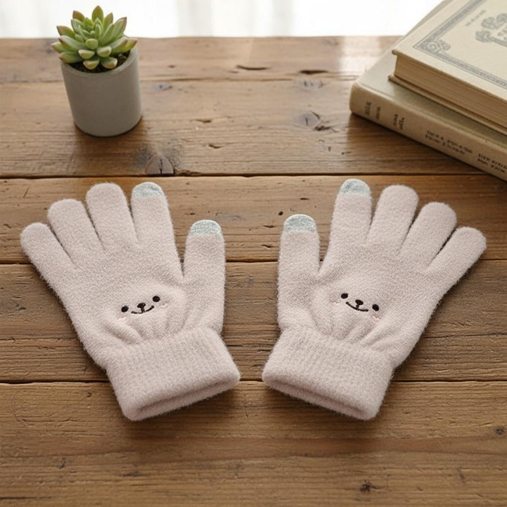 Warm Gloves, Plush Gloves, Split Finger Gloves, Thickened, Cold Resistant Gloves, Cycling, Touch Screen, Knitted, Warm Gloves