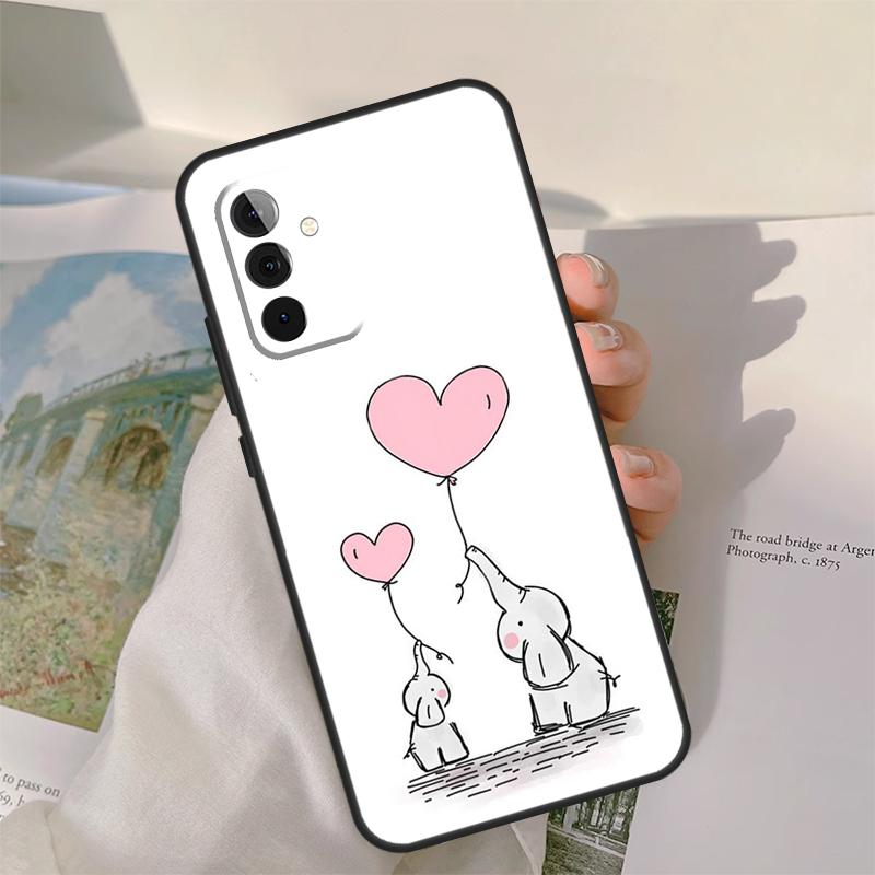 Cute Elephant Case For Samsung Galaxy A55 A35 A15 A32 A12 A22 A52 A06 A54 A34 A14 A56 A36 A26 A16 A13 A53