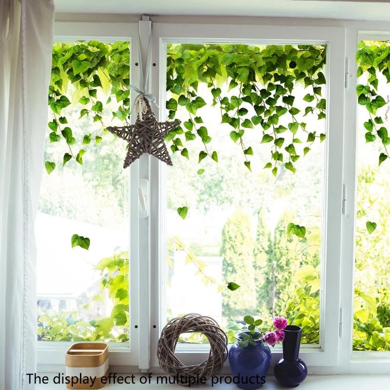 New Creative Green Leaf and Plant Window Stickers for Children's Rooms, Home Decor, Glass Window Decals Stickers Garden
