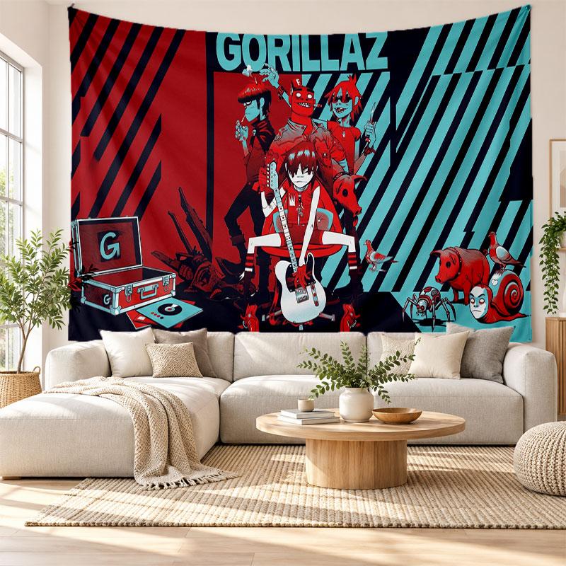 Gorillaz Wall Tapestry Home Decor Hanging Cloth Art Background Tapestry for Bedroom