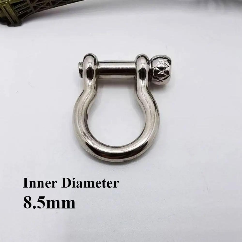 1piece Solid Brass Carabiner D Bow Staples Shackle Fob Key Ring Keychain Hook Screw Joint Connector Buckle