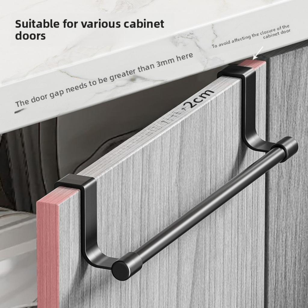 Mounted Kitchen Cabinet Towel Rack – Space Saving Dishcloth Holder ,No Drill Installation, Organizing Hand Towels and Dishcloths, Towel Racks