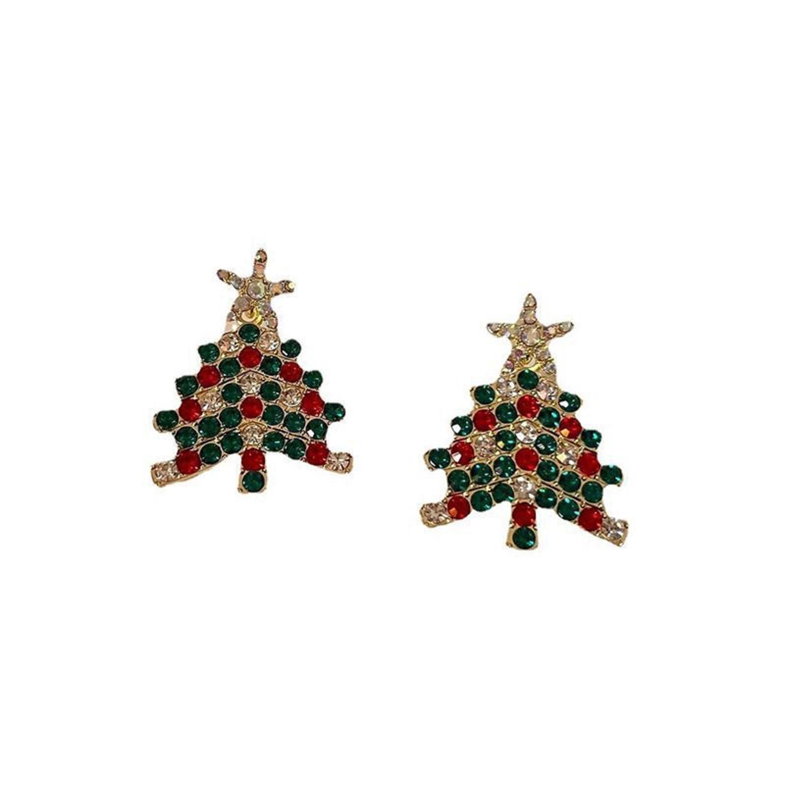

Fashion Double Love Red Color Heart-shaped Hollow Full Diamond Earrings Female One Size золотой