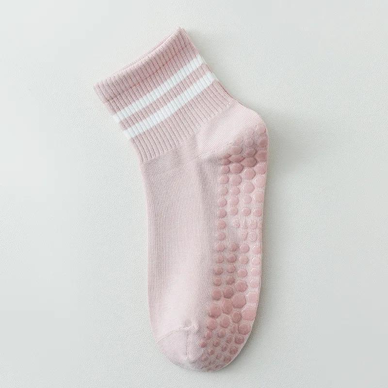 Yoga Socks Women Professional Silicone Non-slip Pilates Socks Casual Striped Cotton Indoor Floor Gym Fitness Dance Sports Socks