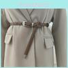 Leather Womens Casual Belt With Silver Buckle For Jeans And Office Wear