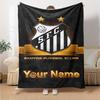 Name Custom Santos FC Logo Print Flannel Blanket High Quality Warm Comfortable Cover for All Seasons Perfect for Gifts Home Decor