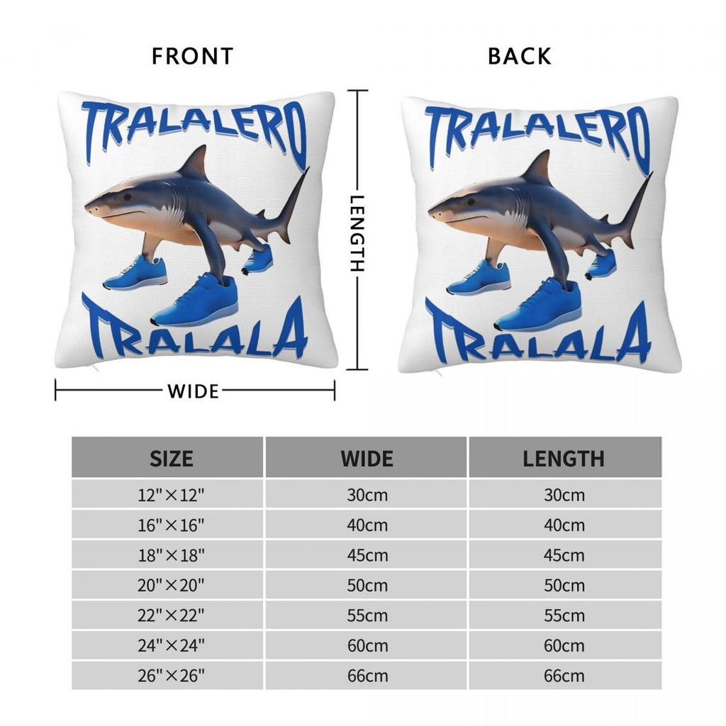 Tralalero Tralala Funny Shark Meme Pillowcase Soft Fabric Cushion Cover Gift Italian Brainrot Memes Pillow Case Cover