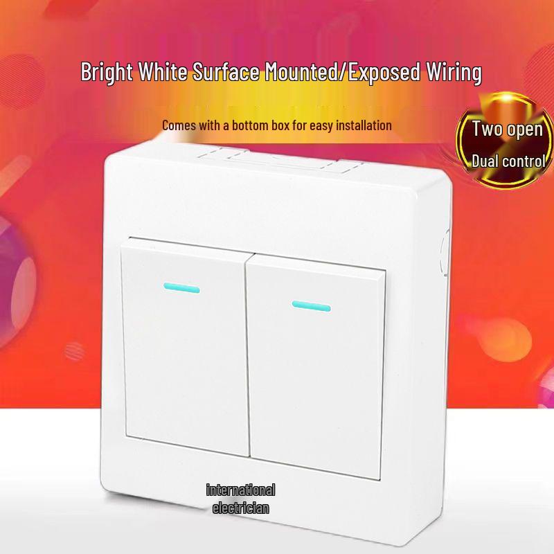 Ultra-Thin Surface-Mounted Single-Pole Switch & Socket Panel for Home Walls