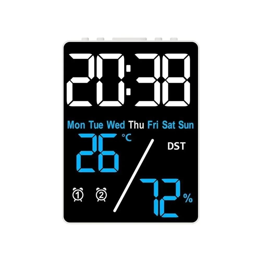 Large Digital Wall Clock Temperature Date Week Display Memory Table Clock Wall-mounted Multifunctional Electronic LED Clocks