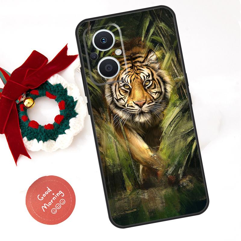 Animal Tiger Funda For OPPO Reno 8 Lite 10 11 12 13 14 Pro 11F 12F 13F 14F OPPO Find X8 X5 X6 X9 Pro Case