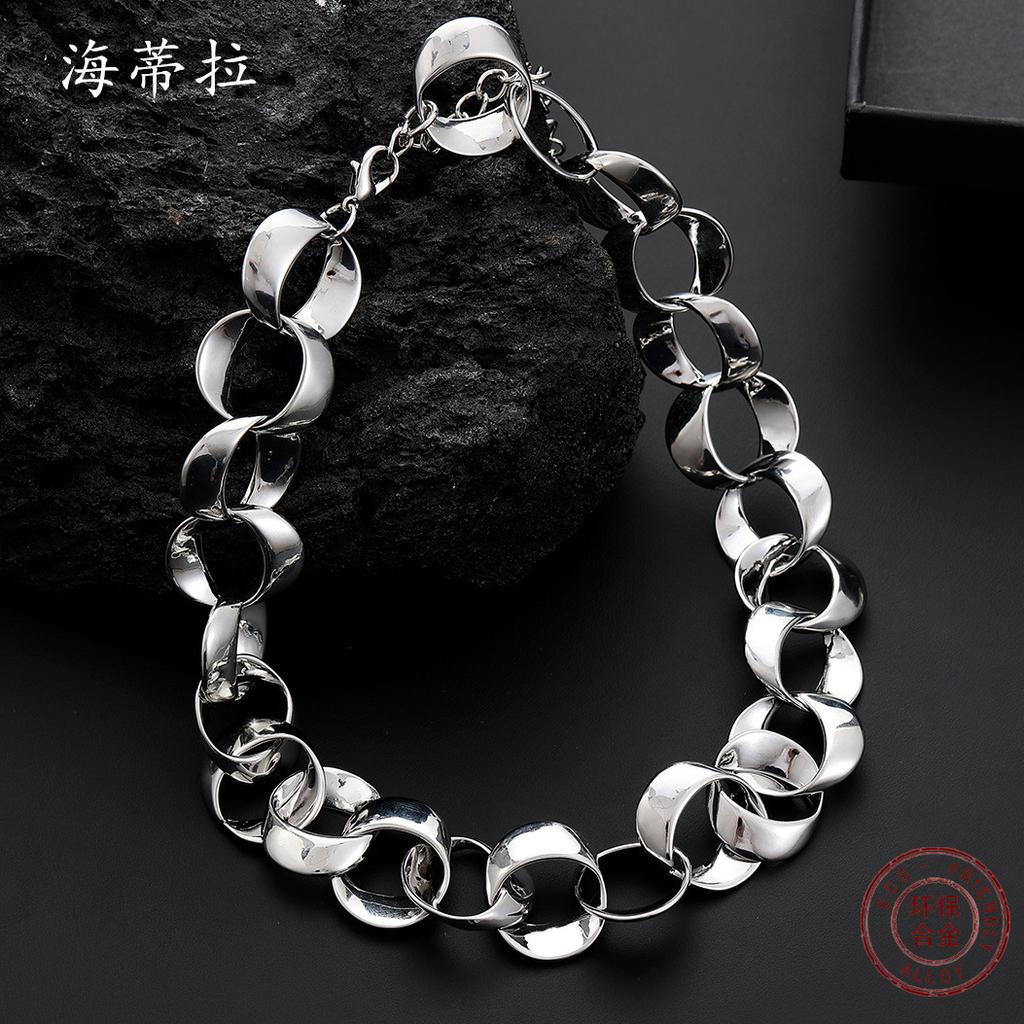 Irregular geometric hollow necklace, punk ring single-layer men's and women's versatile collarbone necklace