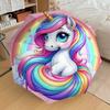 1pc Rainbow Unicorn Fantasy Art Umbrella with Plastic Handle,Suitable for All Seasons Home Travel Outdoor UmbrellaDD1787