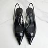 Pointed Toe High Heeled Women Summer Sandals Elegant  Trend  Dress Party Office Lady Shoes Patent Leather Stilettos