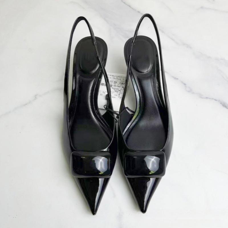 Pointed Toe High Heeled Women Summer Sandals Elegant  Trend  Dress Party Office Lady Shoes Patent Leather Stilettos