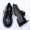 Men's Shoes Spring Breathable New Trend Platform Casual Shoes British Business Men's Big Head Leather Shoes Genuine Leather
