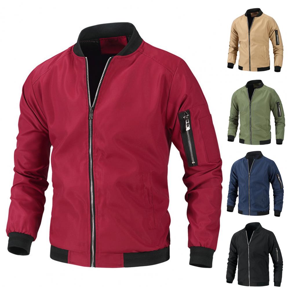 Men's Bomber Jacket Outerwear Casual Hip Hop Zipper Coats Windbreaker Fashion Baseball Uniform Aviator Jackets Male Clothing