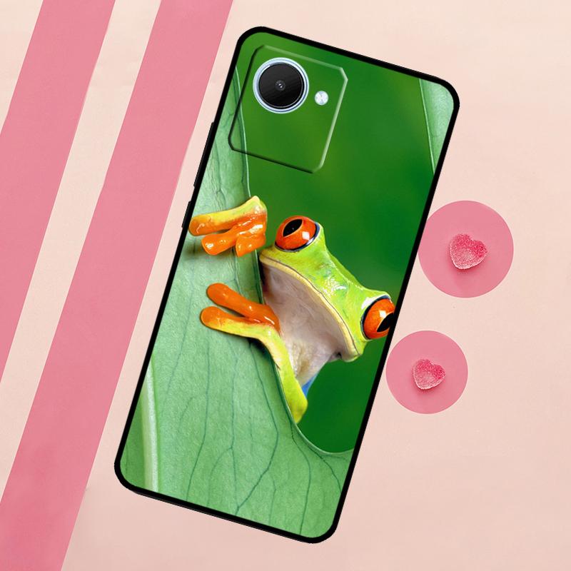 Green Frog Wildlife For Realme C67 C75 C63 C61 C71 C55 C51 C65 C53 10 11 12 13 14 15 Pro Plus GT6 GT7 Pro Case