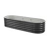 Metal Raised Garden Bed, 2.0 X 0.6 X 0.4 M Oval Outdoor Galvalume Planter Garden Box, Open Bottom Design, Large Planter Raised Bed for Growing