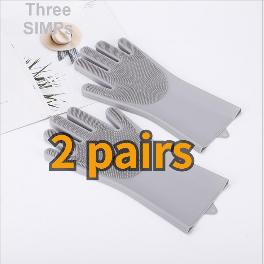 2 Stück Silikon Spülhandschuhe Magische Badehandschuhe für Zuhause Langlebige Verschleißfeste Wasserdichte Gummihandschuhe Hersteller