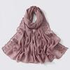 Butterfly Embroidery Hijab Scarf for Woman Muslim Long Shawl Islam Turban Headscarf