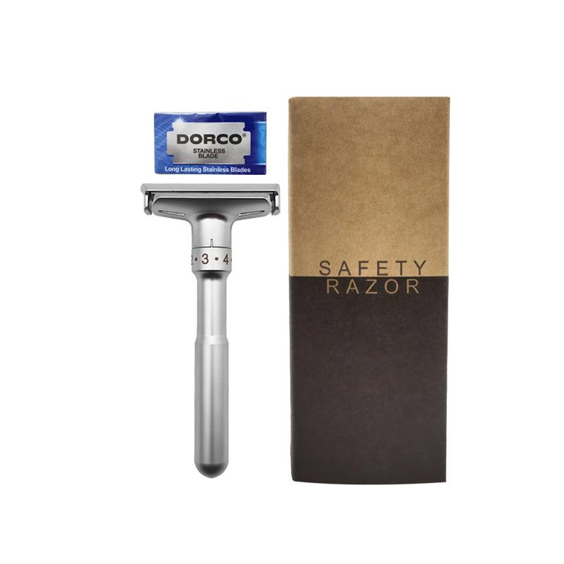 Double-Sided Men's Manual Shaving Razor with Stand