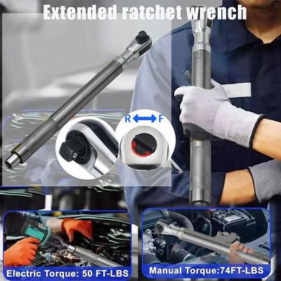 Rafford Offset Impact Extension Wrench Auto Repair Tool with 4 Socket Adapters and 1/2 Inch Drill Adapter for Tight Spaces