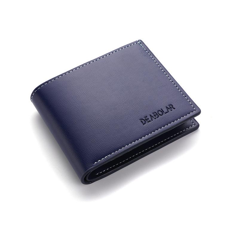 Pu Leather Men Casual Short Wallet Thin Style Folding Young Men Credit Card Holder Wallet