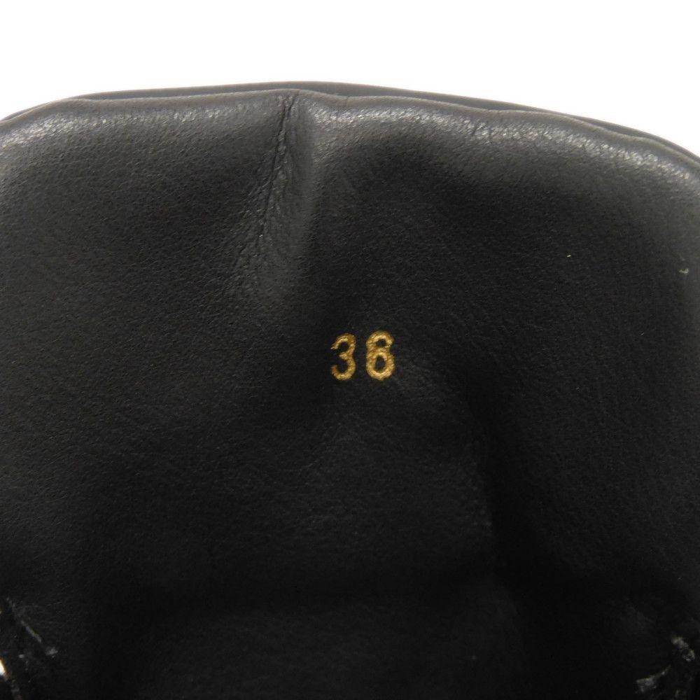 Used Joy Women's Lace-up Shoes (YF42FJO, 36), Rubberized Smooth Calfskin Low-Cut, 7-Eye, 9.1" with Arch Logo, Black