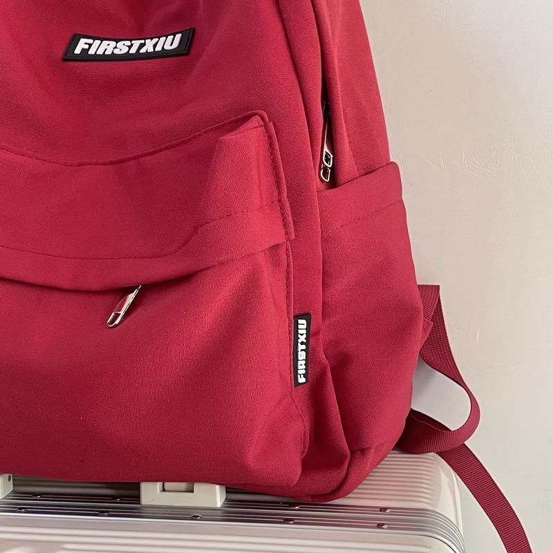 2024 Minimalist Solid Color Backpack for Girls & Women - Junior High, High School, College