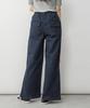 atONE Baggy Cargo Stretch Chino Wide Elastic Baker Denim ATC-0030 Women's Wide-Leg Pants, Pants, (Size M, Navy)