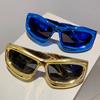 Y2K Oversized Big Frame Punk Square Sunglasses Women For Men Vintage Sun Glasses Luxury Brand Designer Steampunk Mirror Shades